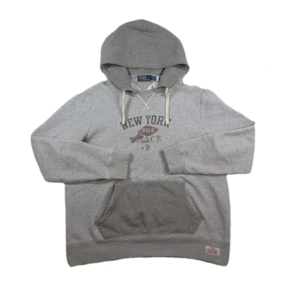 Vintage Polo Ralph Lauren Hoodie Mens Large New York Track P Wing‎